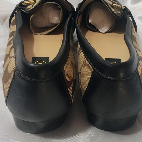 Coach Women's Brown and Black Signature Loafers - Picture 2 of 12